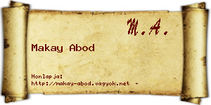 Makay Abod névjegykártya
